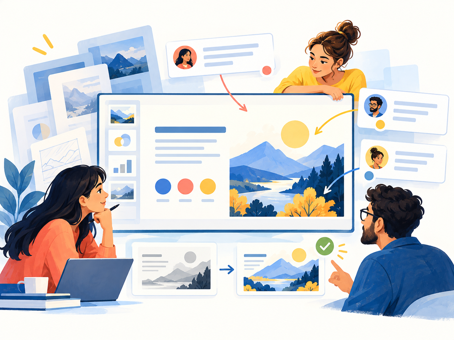 Illustration of deck review outcomes for presentation slides
